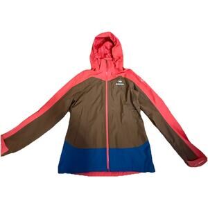 EIDER Korean Fashion Women’s Red Brown Blue Defender Hooded Rain Jacket Small